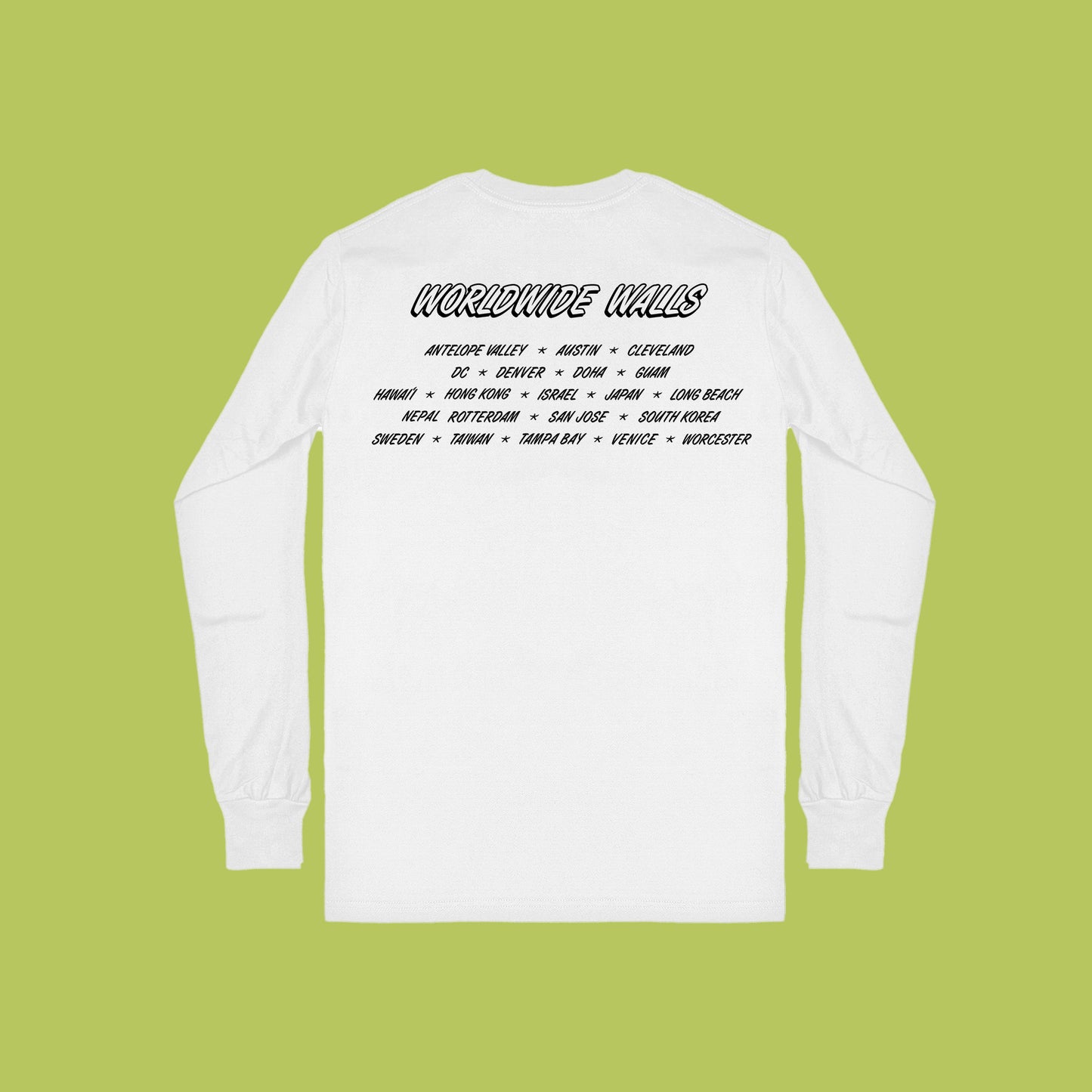 World Wide Walls Cities White Unisex Longsleeve